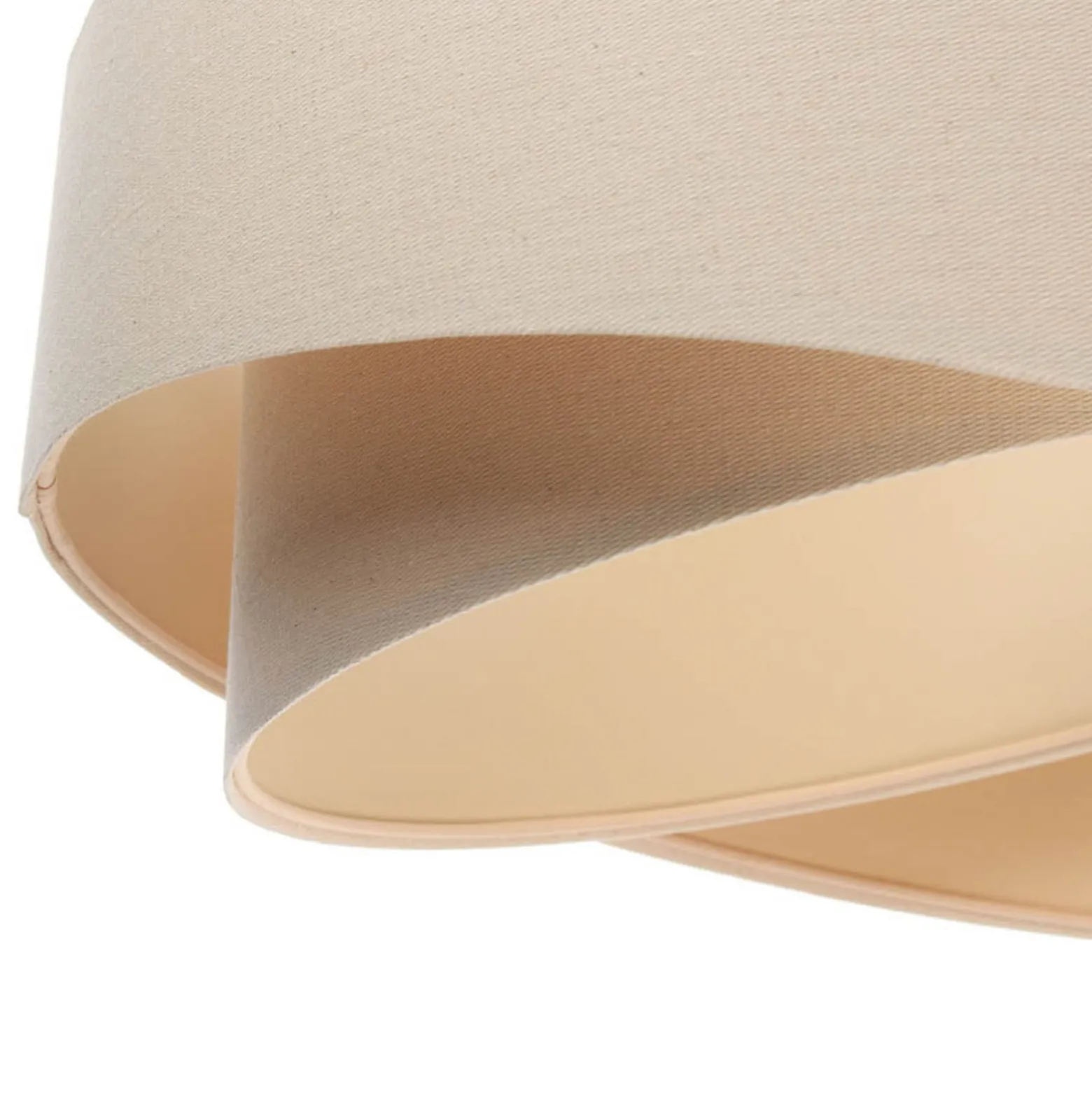 Boho-riippuvalaisin, kermanvärinen/beige, Ø 50 cm, korkeus 23 cm, pellavaa