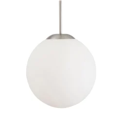 Bollique-riippuvalaisin, teräs, opaalinvalkoinen, lasi, 5 valoa, pyöreä