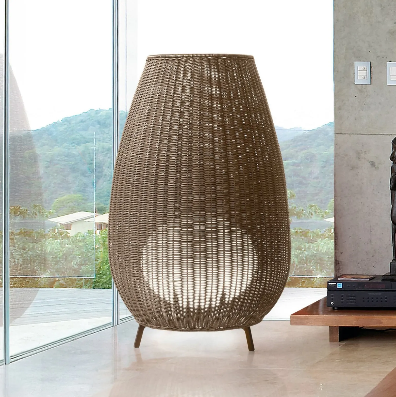 Bover LED terassivalaisin Amphora, 123 cm, grafiitinruskea/ruskea