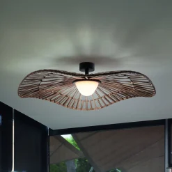 Bover LED ulkokattovalaisin Mediterránia, ruskea, Ø 105 cm