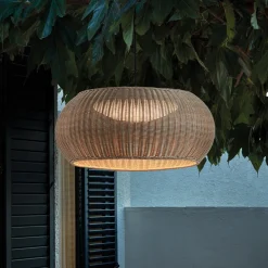 Bover LED-ulkoriippuvalaisin Perris, ruskea/beige, Ø 47 cm