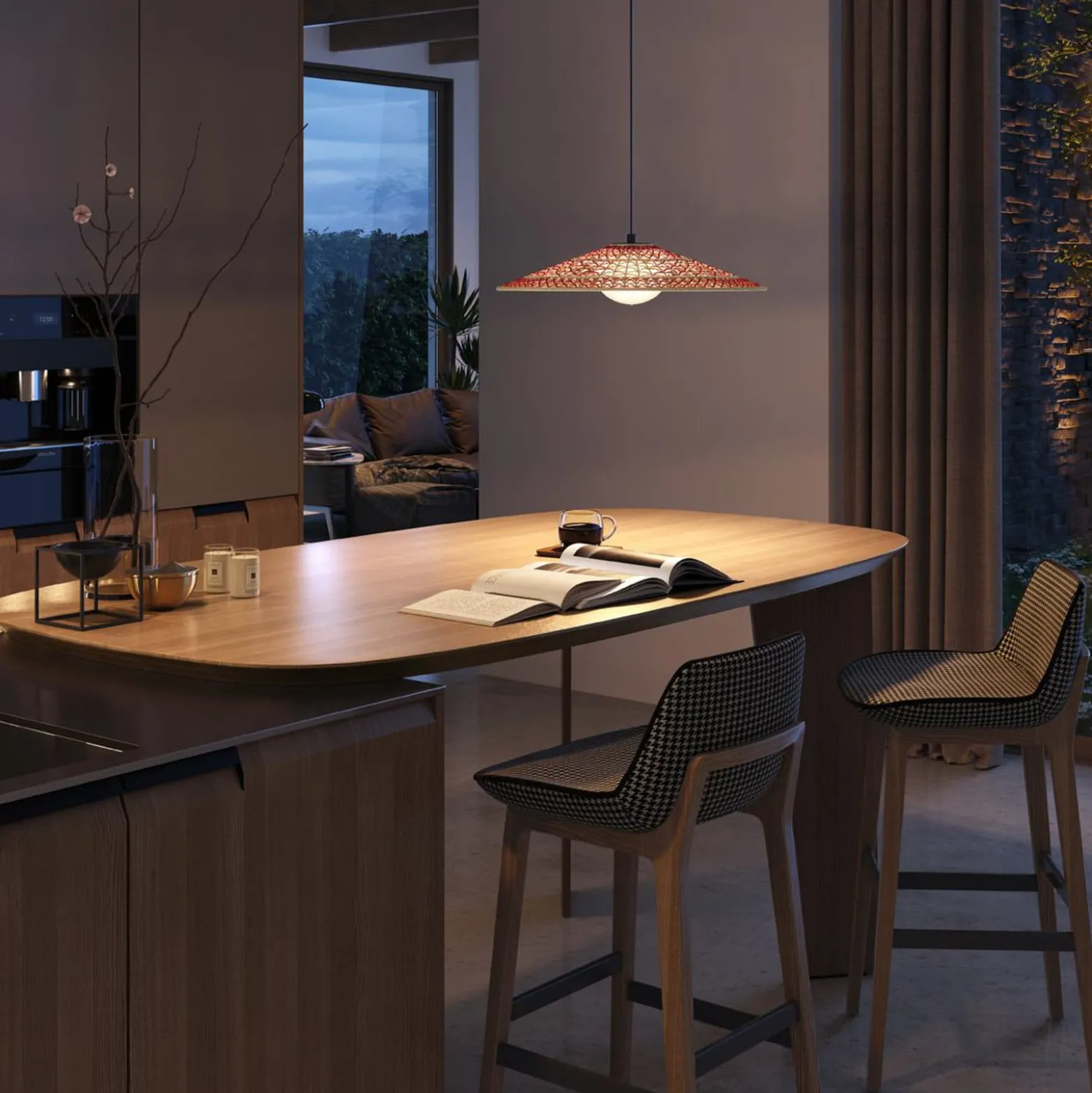 Bover LED-ulkovalaisin Nans Balis S/55, ruskea/punainen