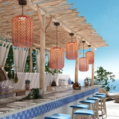 Bover Nans S/31.2 LED-riippuvalaisin ulkona, punainen