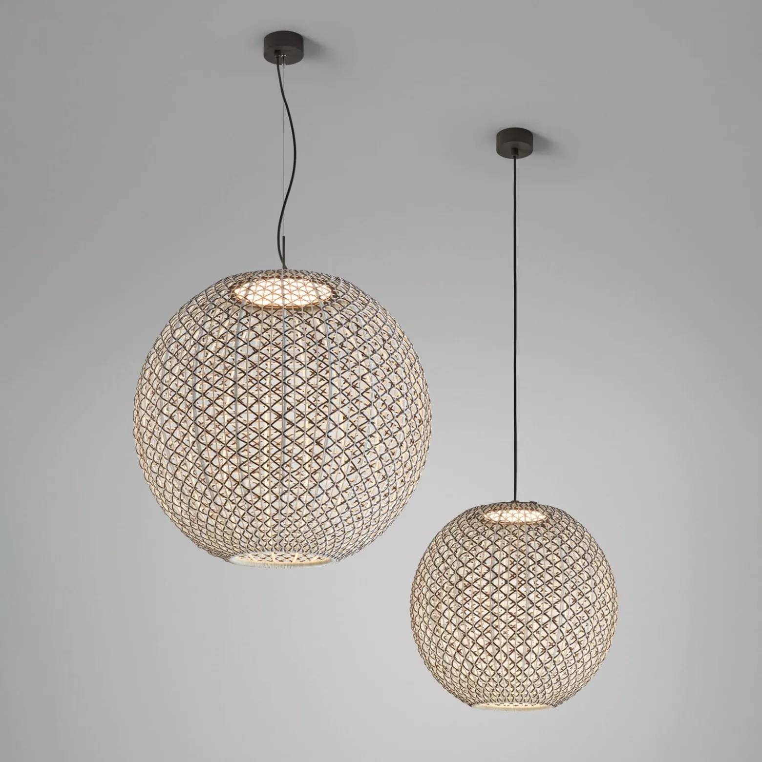 Bover Nans Sphere S/60 LED-riippuvalaisin ruskea ulkokäyttöön Bover Nans