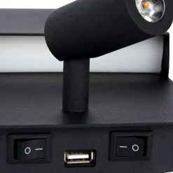 Boxer LED-seinävalaisin, jossa on valonheitin, musta