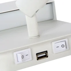 Boxer LED-seinävalaisin, jossa on valonheitin, valkoinen