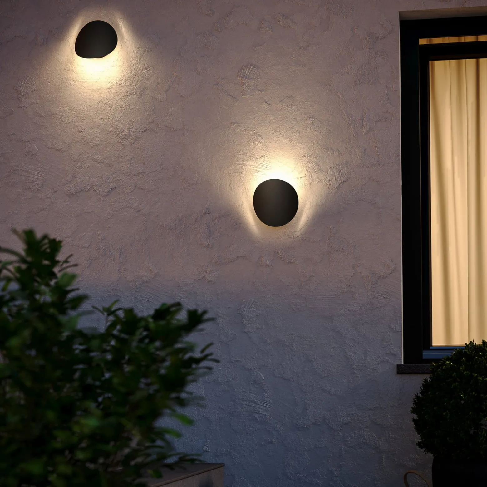Briale-LED-ulkoseinävalaisin, musta, korkeus 20 cm, metalli, CCT