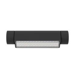 Brianza-LED-ulkoseinälamppu, musta, leveys 20 cm, metallia