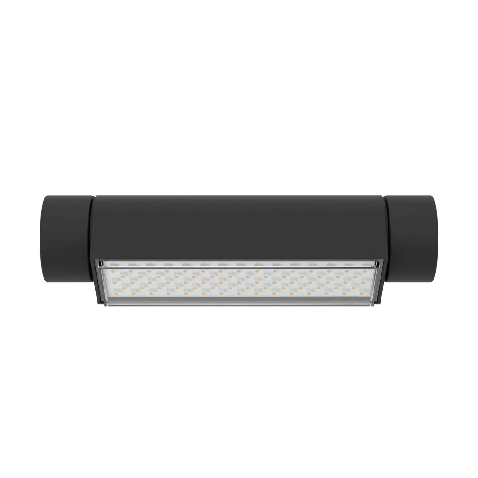 Brianza-LED-ulkoseinälamppu, musta, leveys 20 cm, metallia