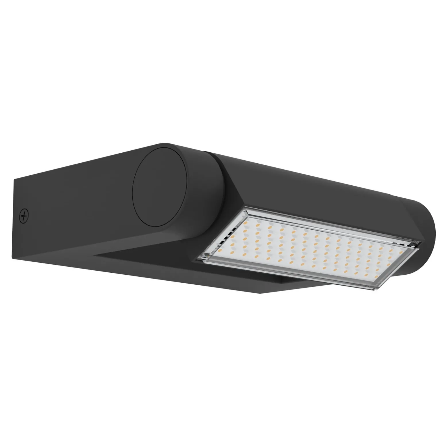 Brianza-LED-ulkoseinälamppu, musta, leveys 20 cm, metallia