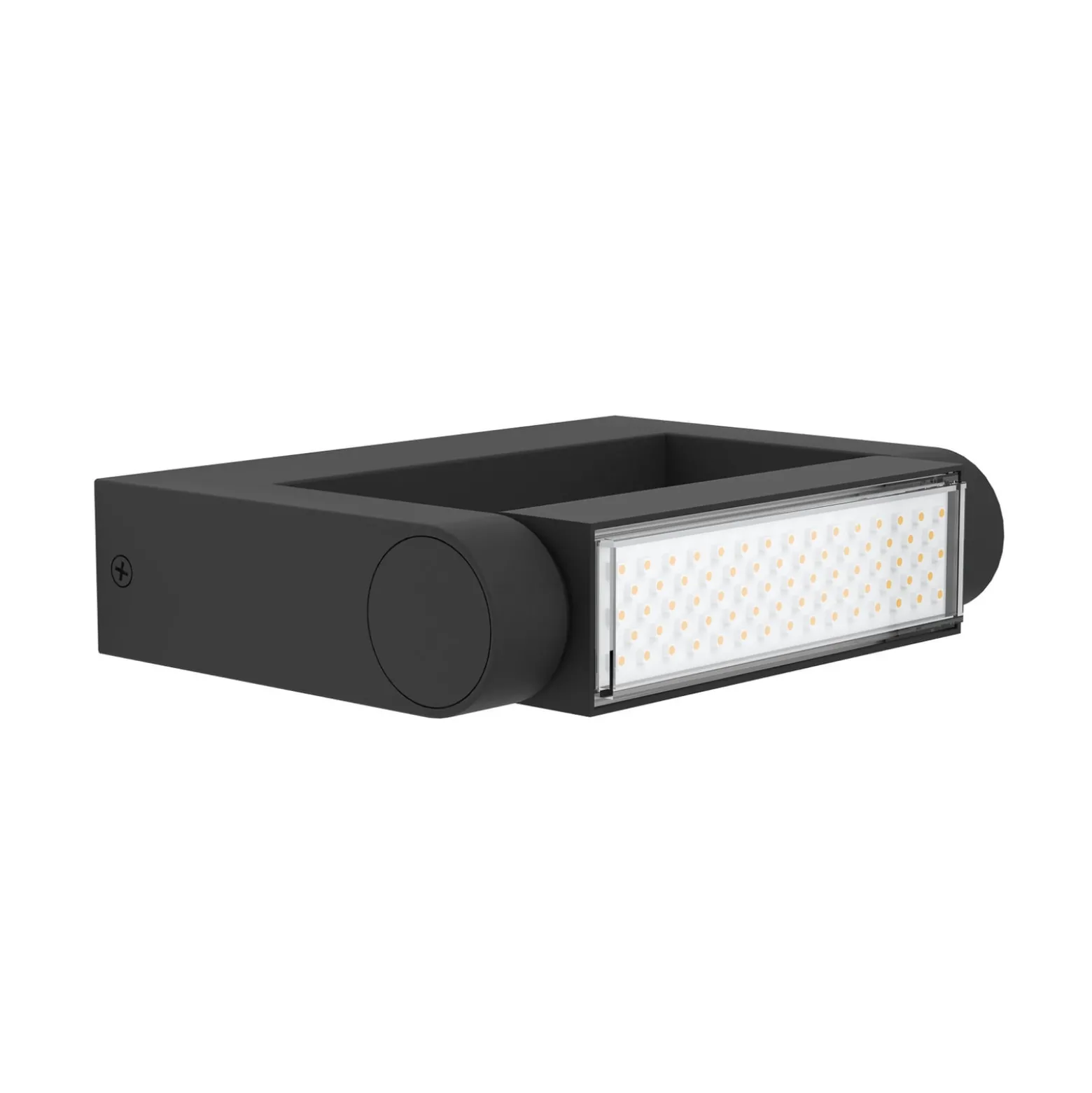 Brianza-LED-ulkoseinälamppu, musta, leveys 20 cm, metallia