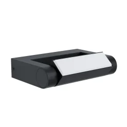 Brianza-LED-ulkoseinälamppu, musta, leveys 20 cm, metallia