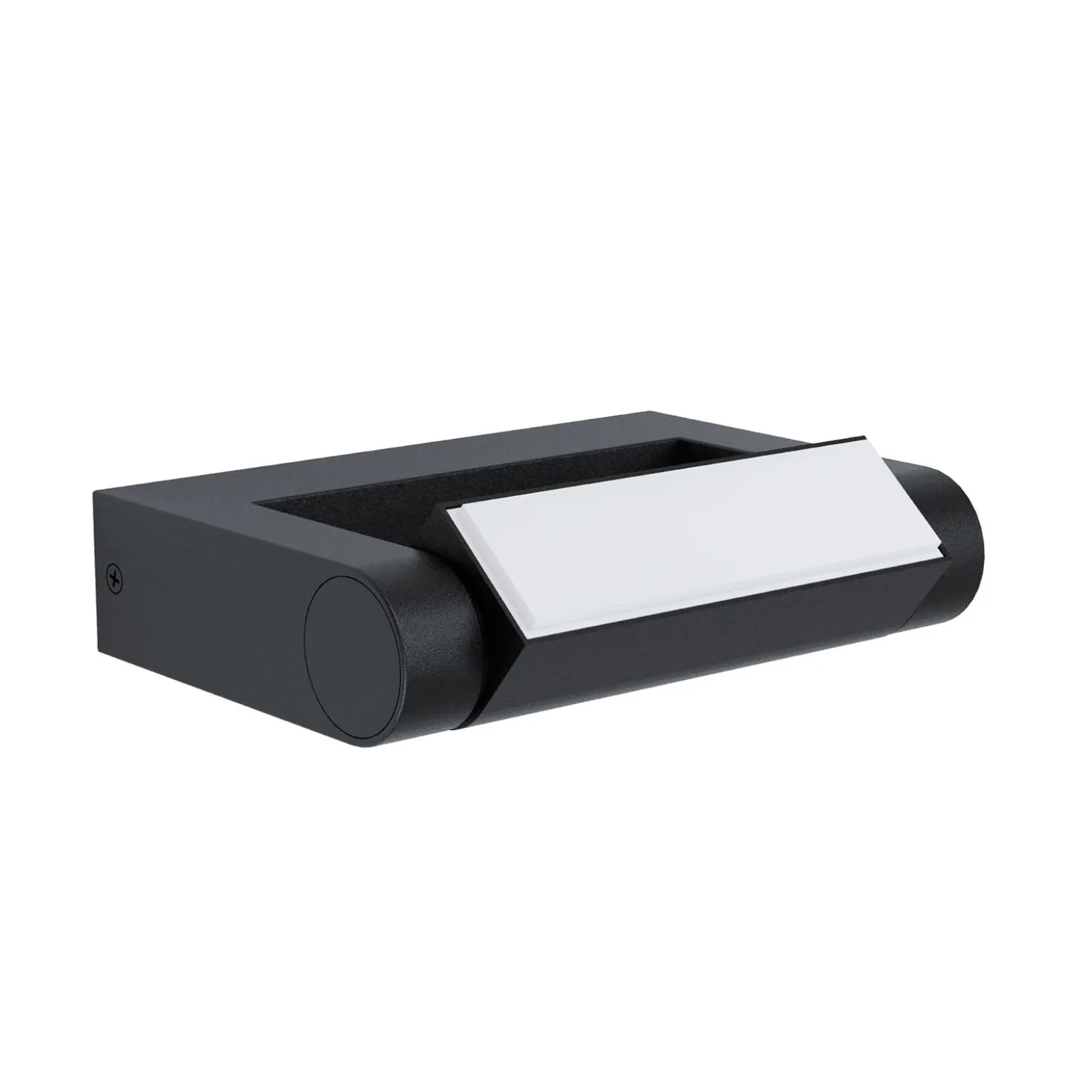 Brianza-LED-ulkoseinälamppu, musta, leveys 20 cm, metallia
