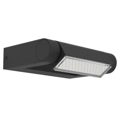 Brianza-LED-ulkoseinälamppu, musta, leveys 20 cm, metallia