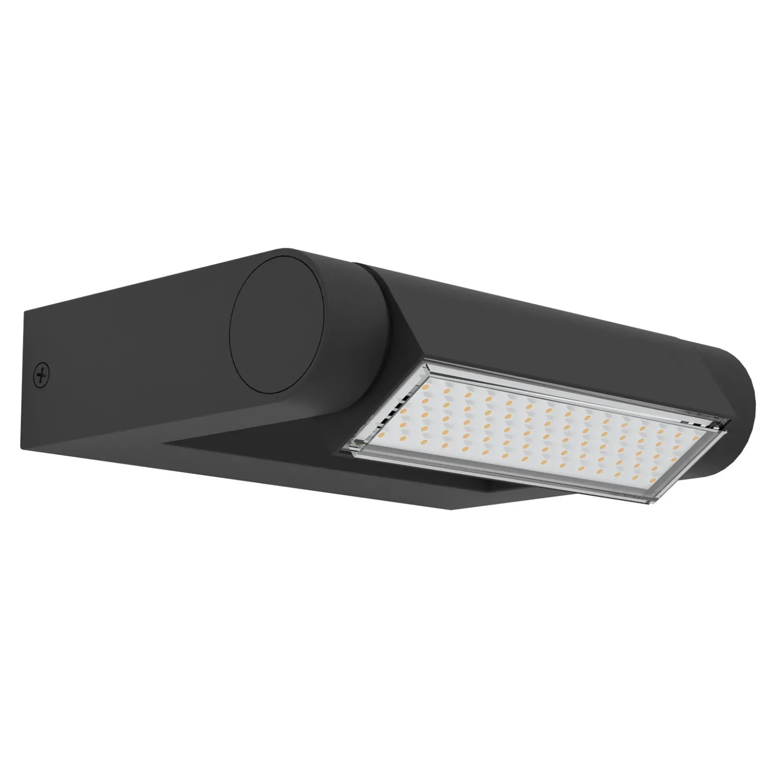 Brianza-LED-ulkoseinälamppu, musta, leveys 20 cm, metallia