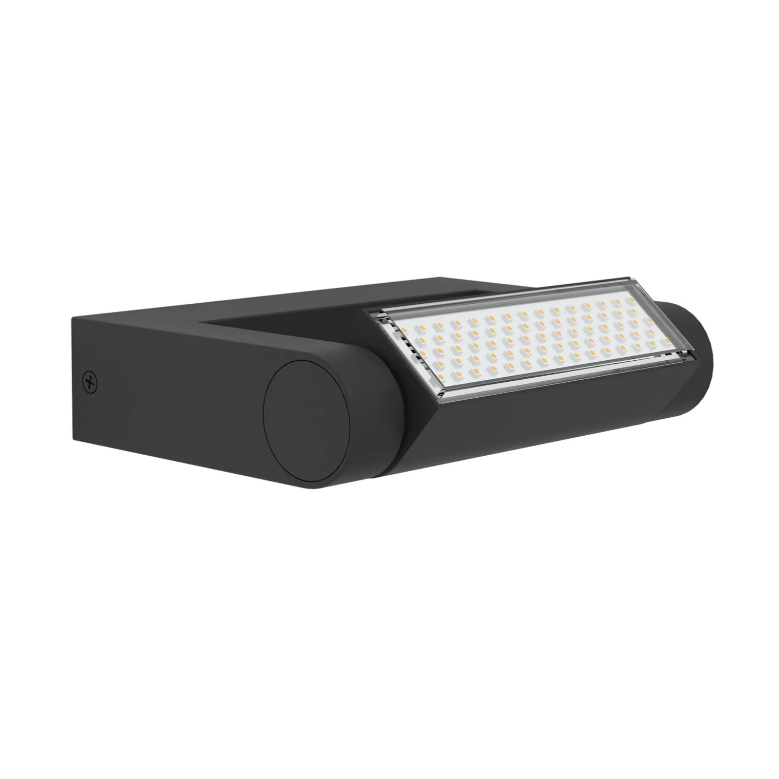 Brianza-LED-ulkoseinälamppu, musta, leveys 20 cm, metallia