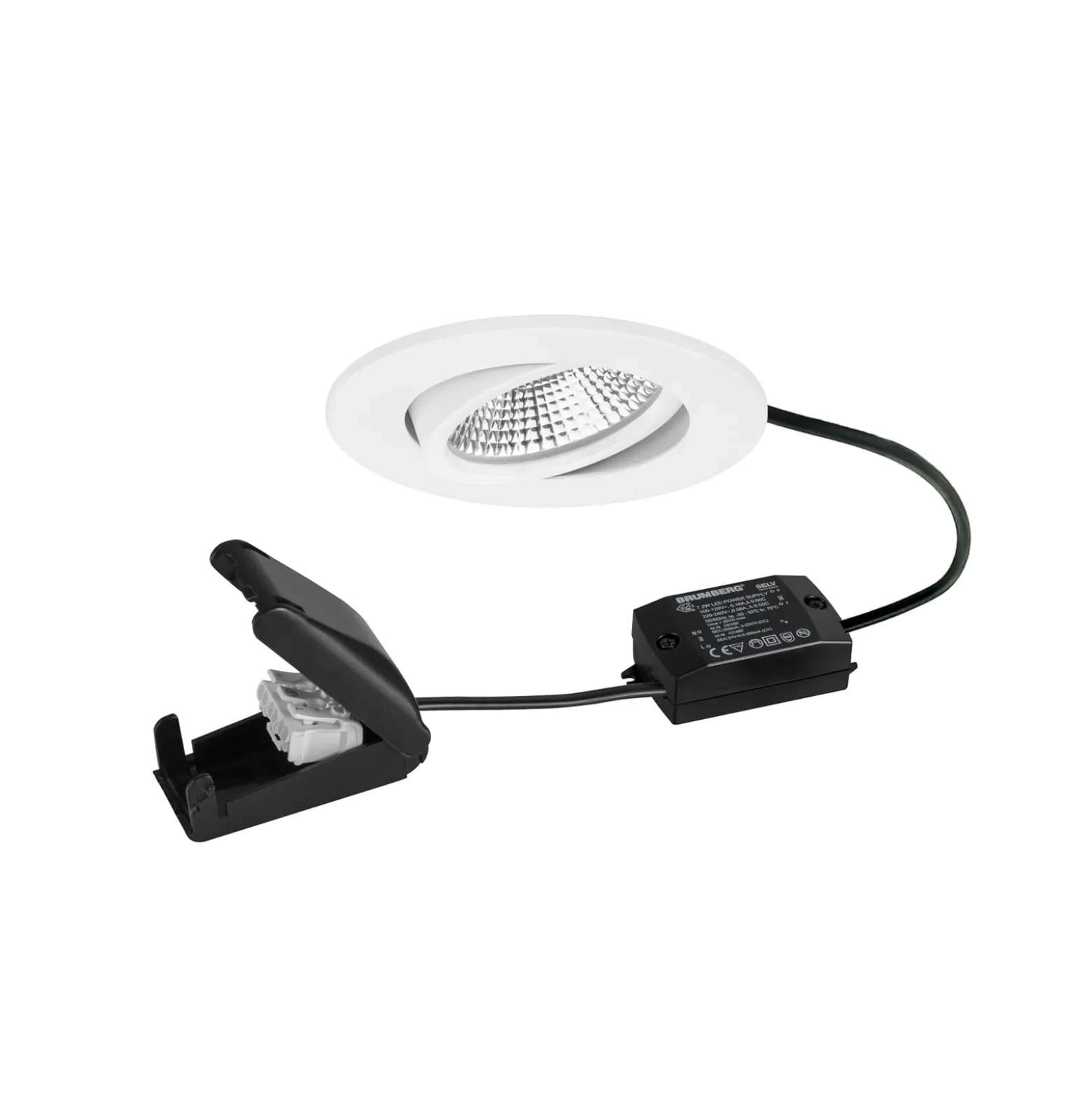 BRUMBERG BB23 LED-spotti IP65 on/off liitäntärasia kuvioitu valkoinen