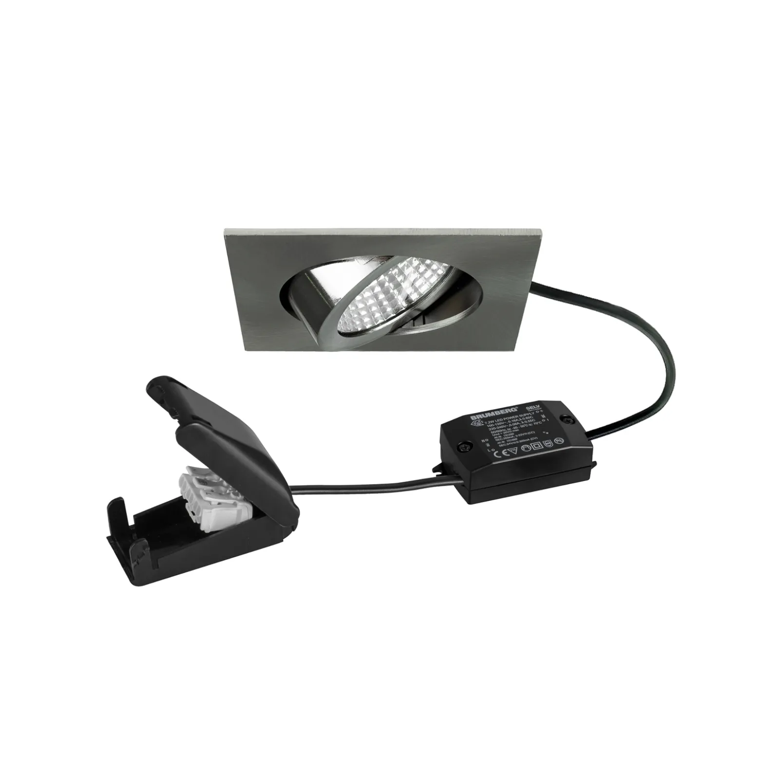 BRUMBERG BB05 LED upotettava valonheitin on/off liitäntärasia matta