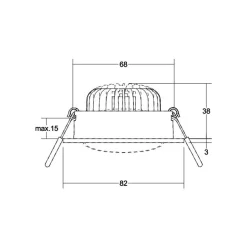 BRUMBERG BB35 -LED-uppovalo, ei himmen., valkoinen