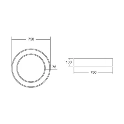 BRUMBERG Biro Circle Ring Katto Ø 75 cm 50 W on/off valkoinen 830