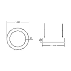 BRUMBERG Biro Circle Ring suoraan päälle/pois, 100cm, valkoinen, 3000 K