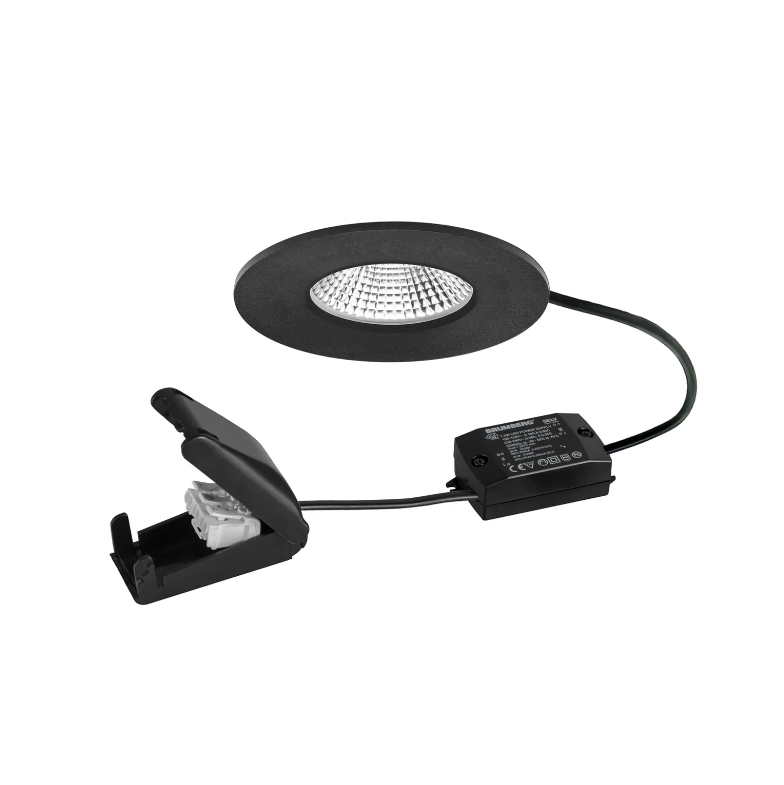 BRUMBERG LED-spotti BB20 IP65 on/off kytkentärasia musta matta