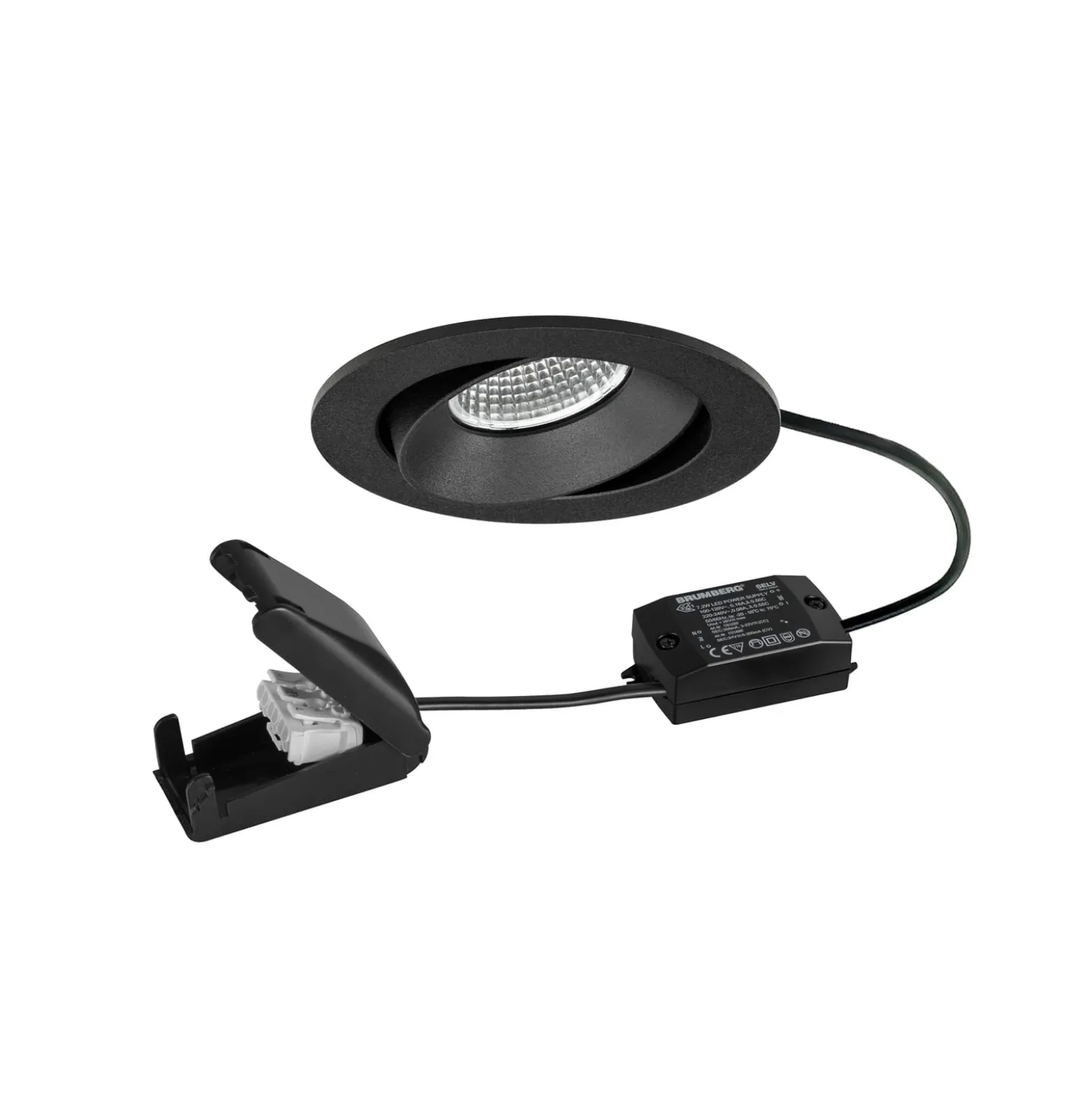 BRUMBERG LED-spotti BB35 on/off liitäntärasia kuvioitu musta