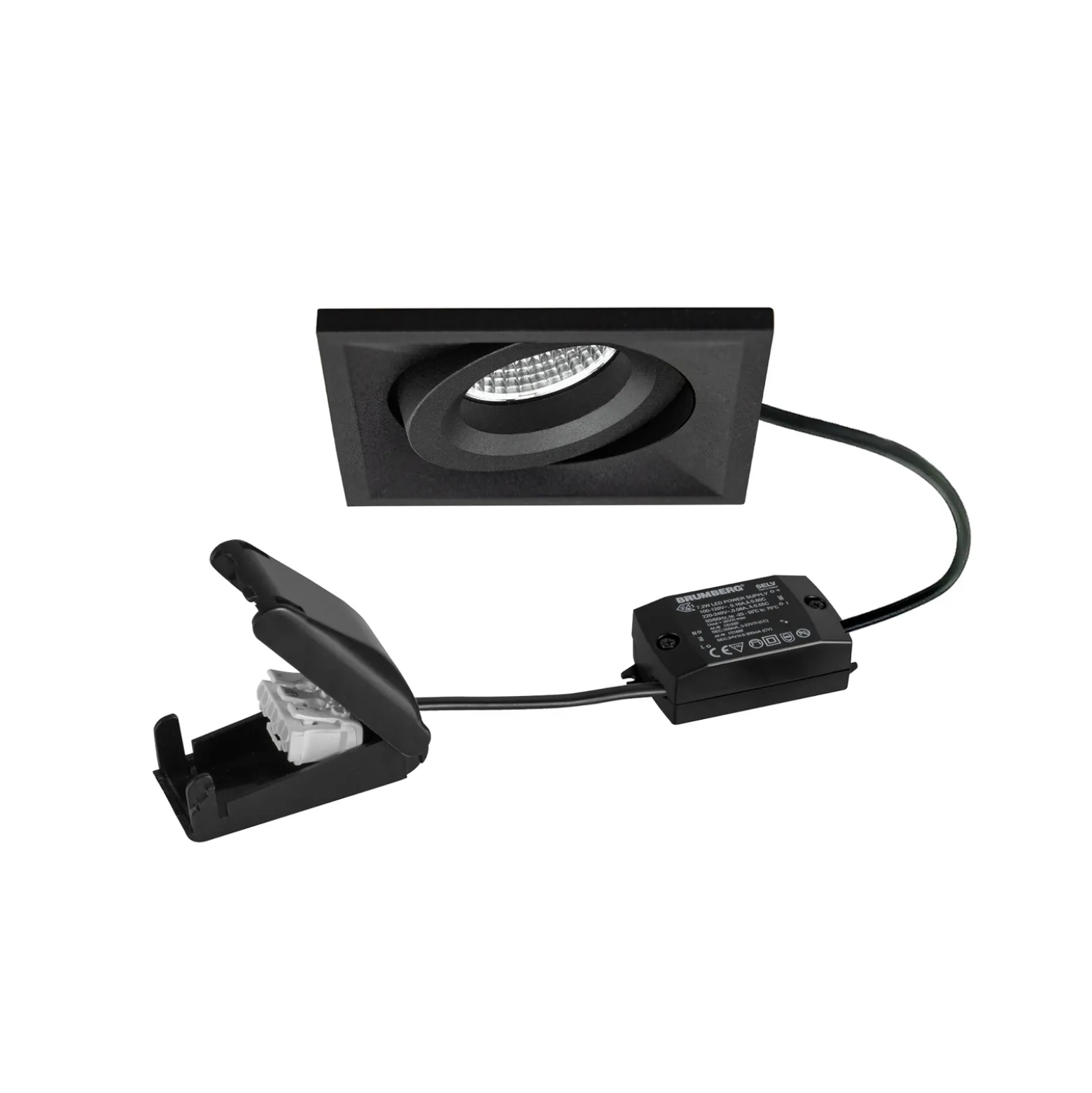 BRUMBERG LED-spotti BB37 on/off liitäntärasia kuvioitu musta