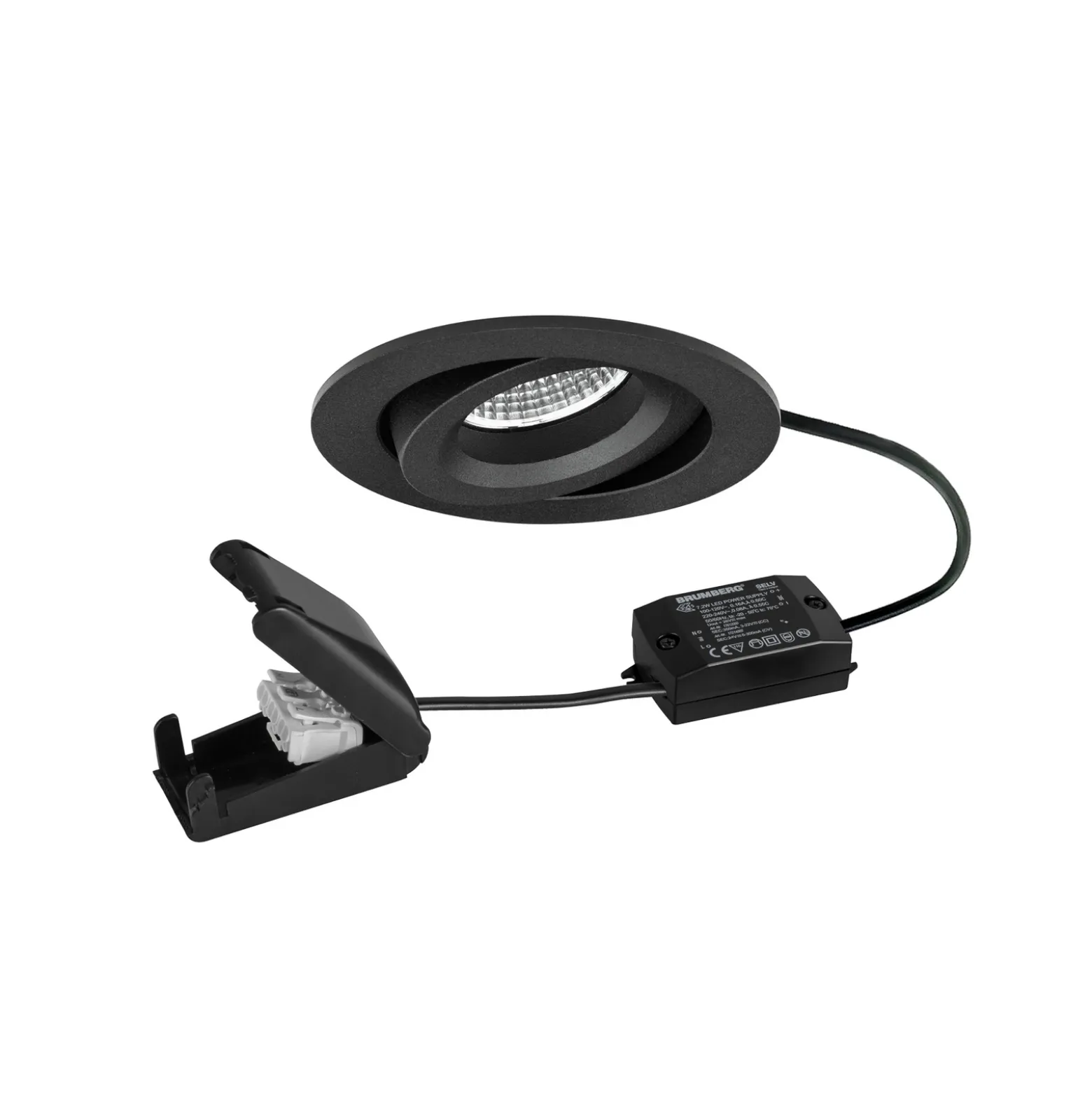 BRUMBERG LED-spotti BB34 on/off liitäntärasia kuvioitu musta
