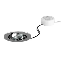 BRUMBERG LED upotettava valonheitin Tirrel-R, RC, ohjain pyöreä, kromi