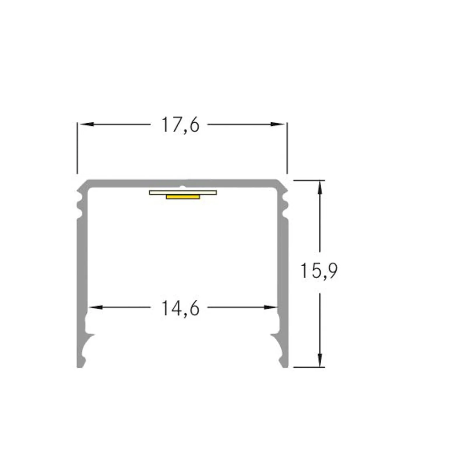 BRUMBERG One LED pinta-asennusprofiili, alumiini, korkea, 3 metriä
