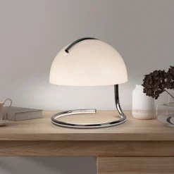 Burano pöytävalaisin, valkoinen, korkeus 25 cm, lasi/metalli, E27