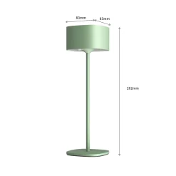 Calex LED-akku-pöytävalaisin Serino, vihreä, alumiini, 2700 K
