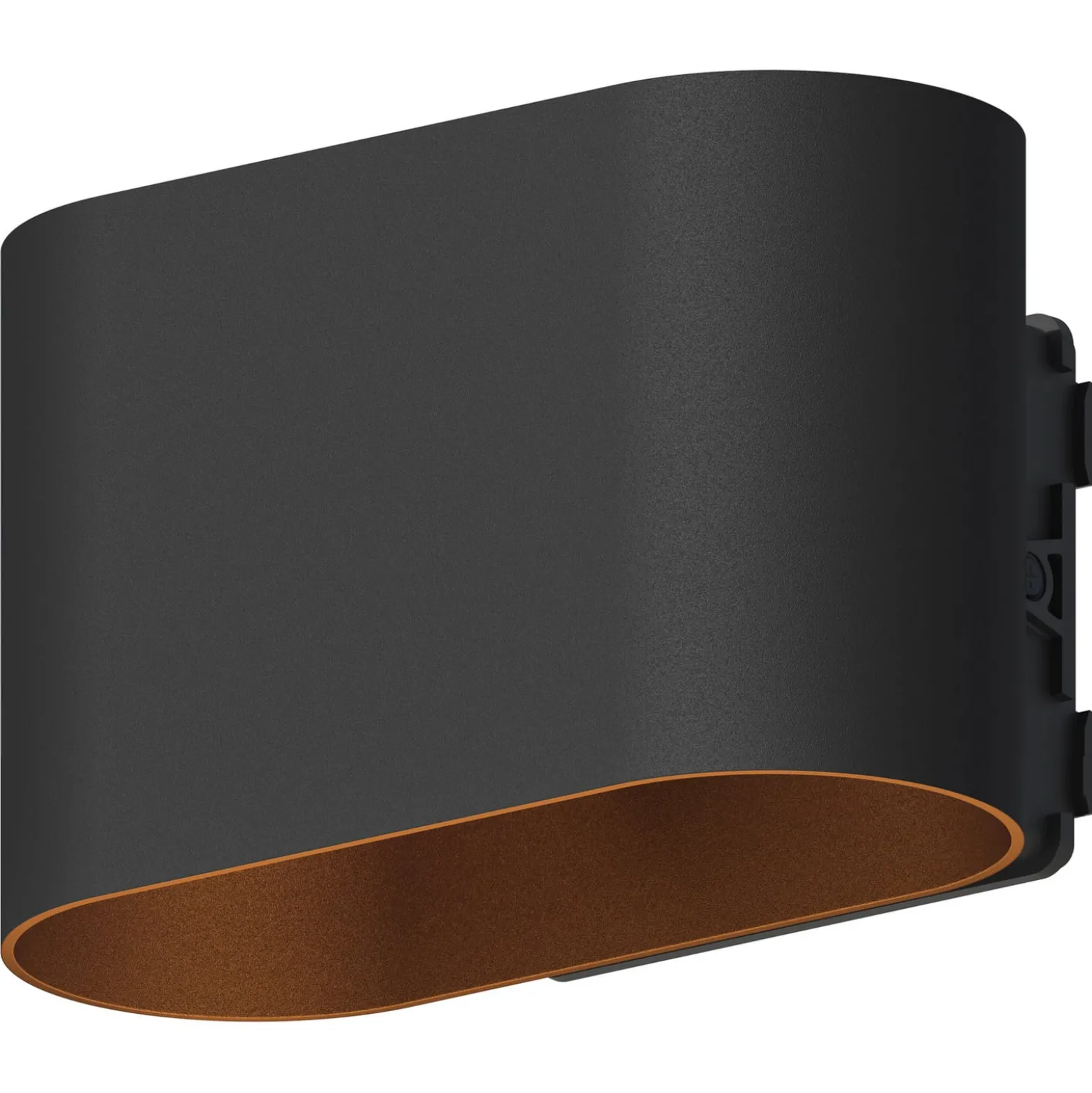 Calex LED-ulkoseinälamppu Potenza ylös/alas, IP44, musta/kulta