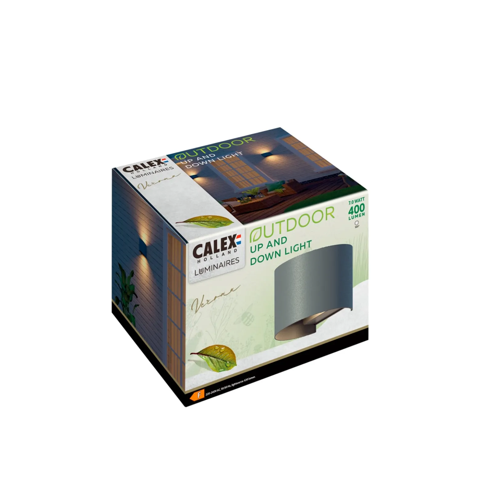 Calex LED-ulkoseinälamppu, soikea, ylös/alas, korkeus 10 cm, antrasiitti