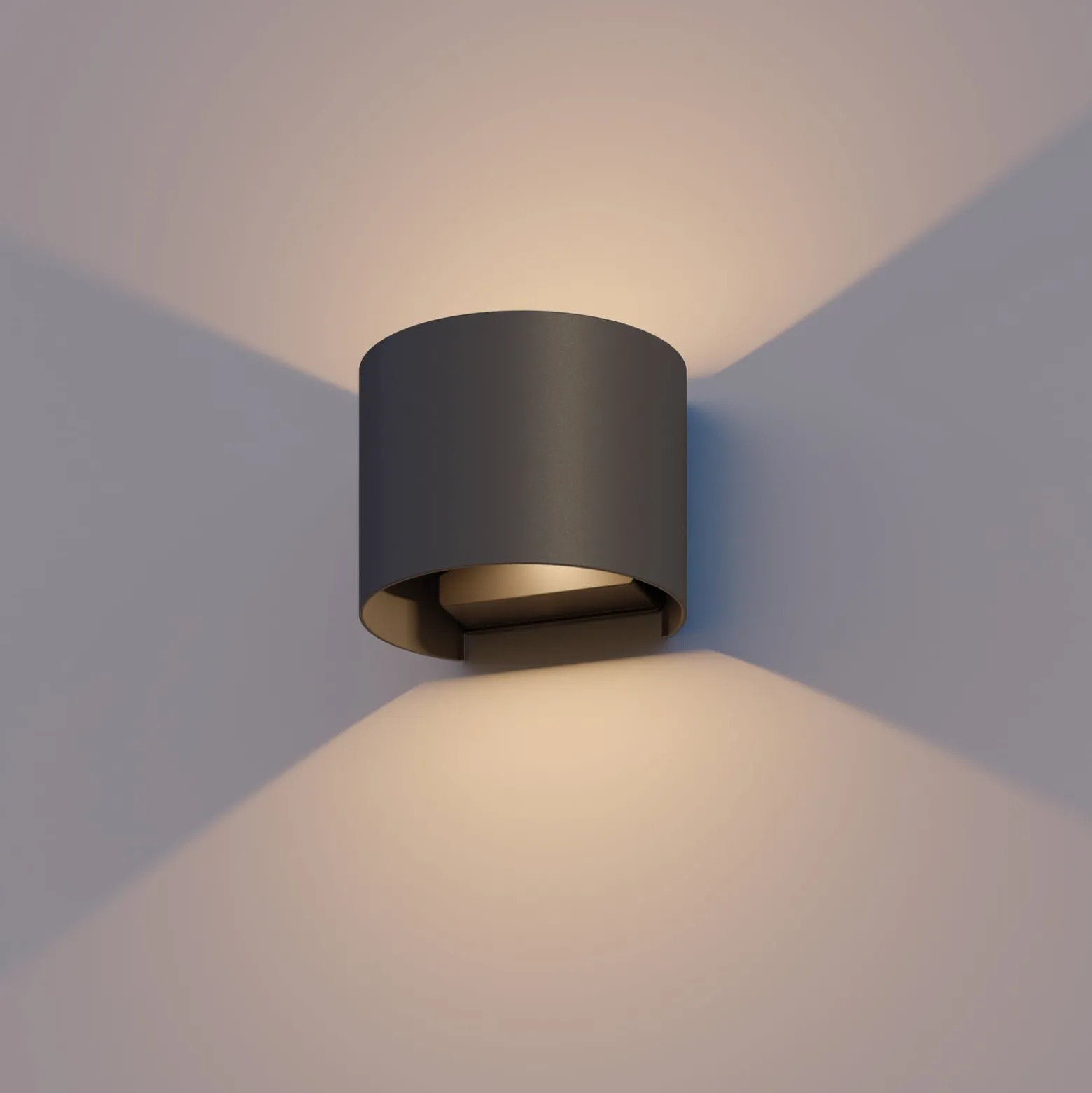 Calex LED-ulkoseinälamppu, soikea, ylös/alas, korkeus 10 cm, musta