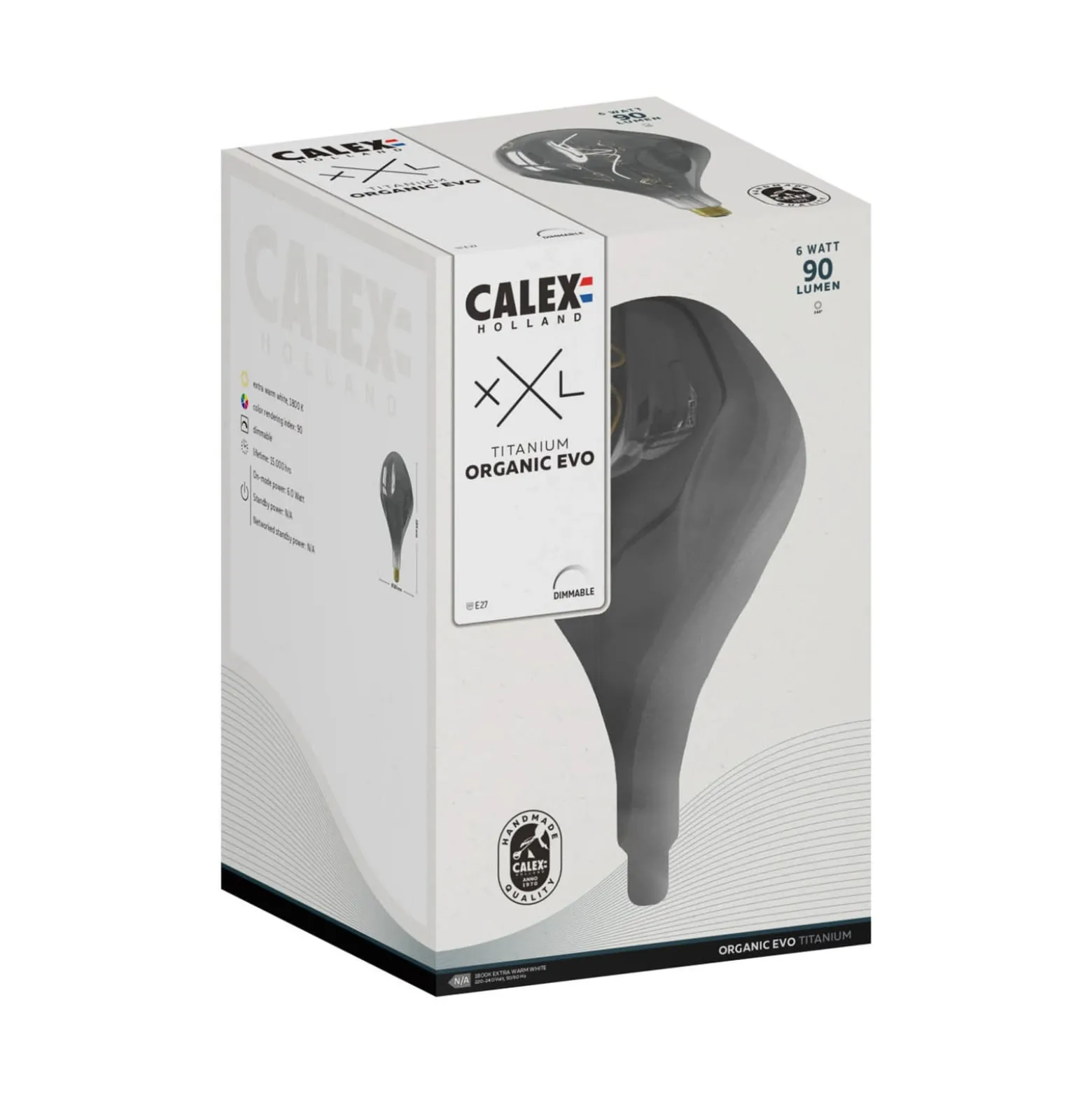 Calex Organic Evo LED-lamppu E27 6W dim titaani