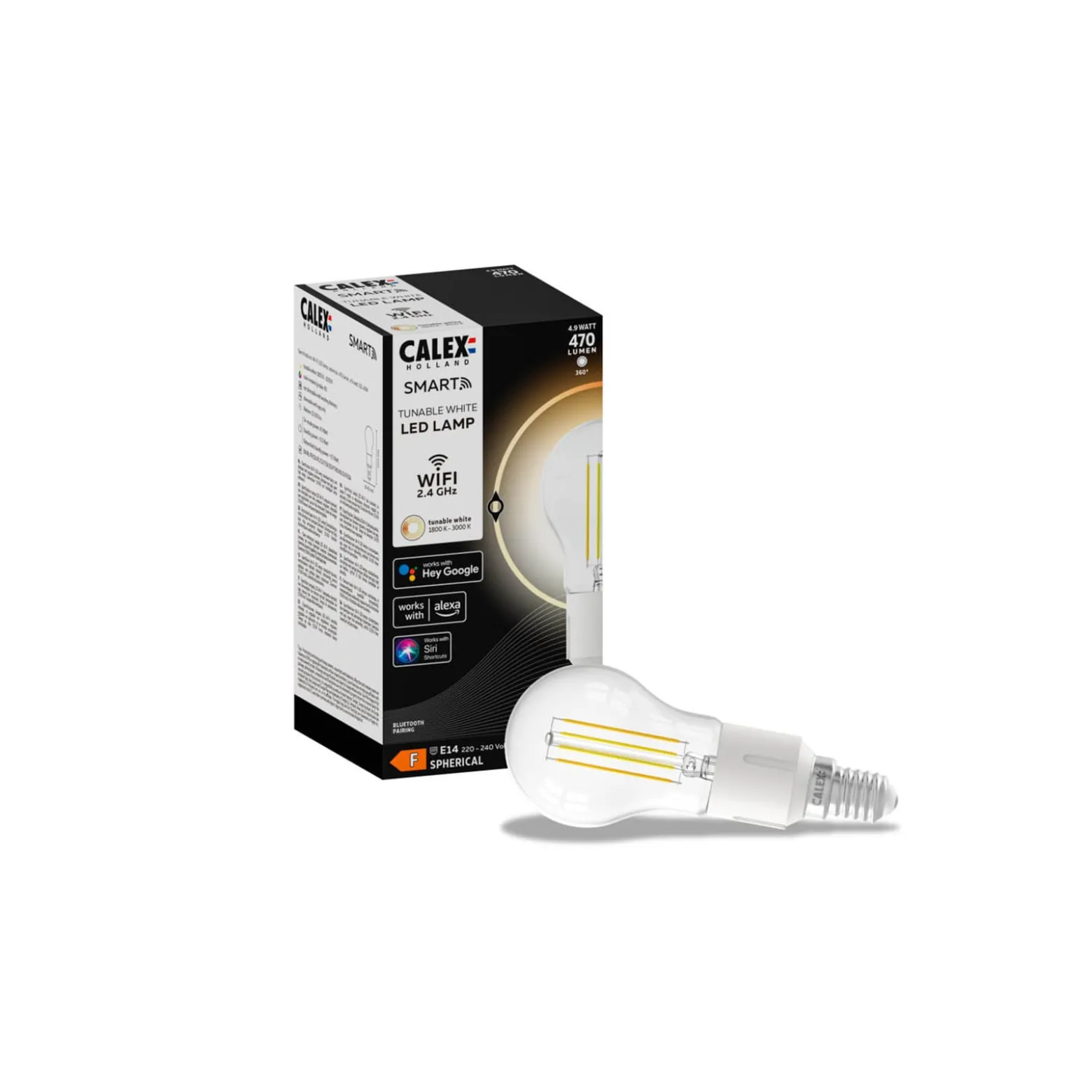 Calex Smart E14 P45 LED 4,9W filamentti 1800–3000K