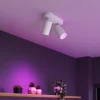 Calex Smart kattospotti valkoinen pituus 22 cm 2-lamppuinen GU10-LED RGBW