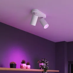 Calex Smart kattospotti valkoinen pituus 22 cm 2-lamppuinen GU10-LED RGBW