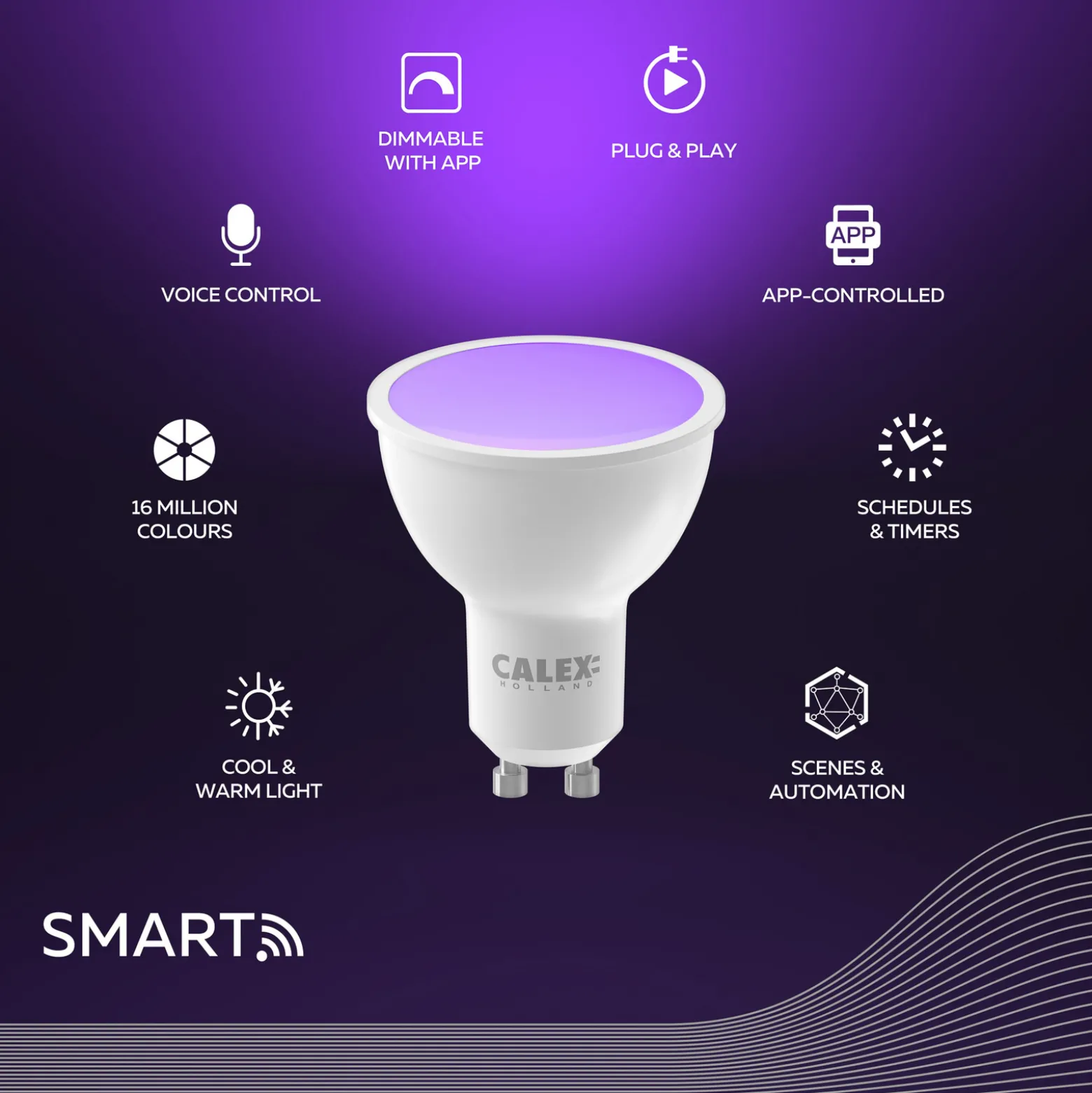 Calex Smart LED-heijastin GU10 4.9W CCT RGB CCT RGB