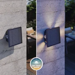 Calex Solar LED-ulkoseinävalaisin Altamura, epäsuora, musta