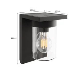 Calex Solar LED-ulkoseinävalaisin Asti, anturi, IP44, musta