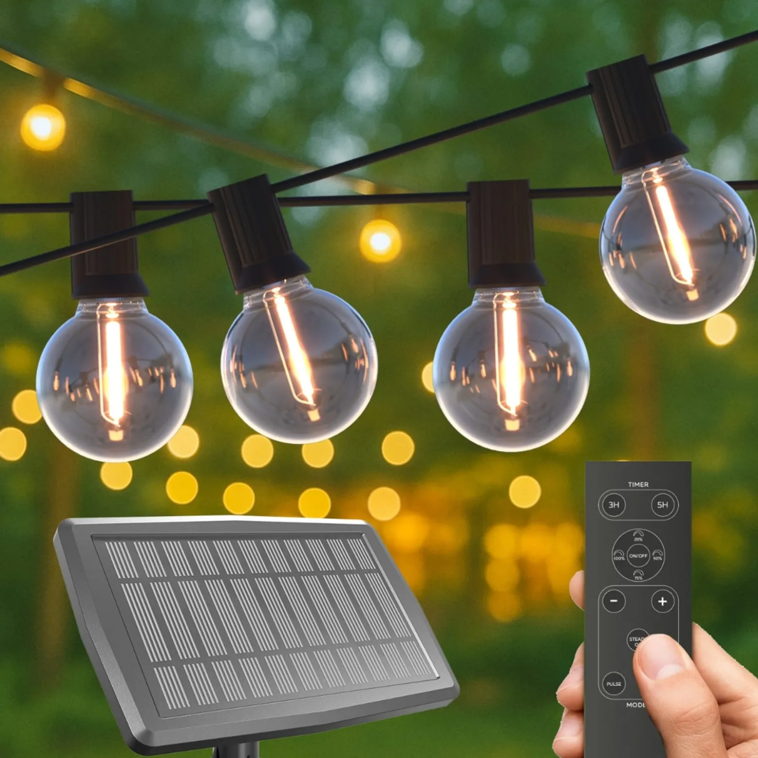 Calex Solar LED-valoketju Vista, pituus 20 metriä, IP44