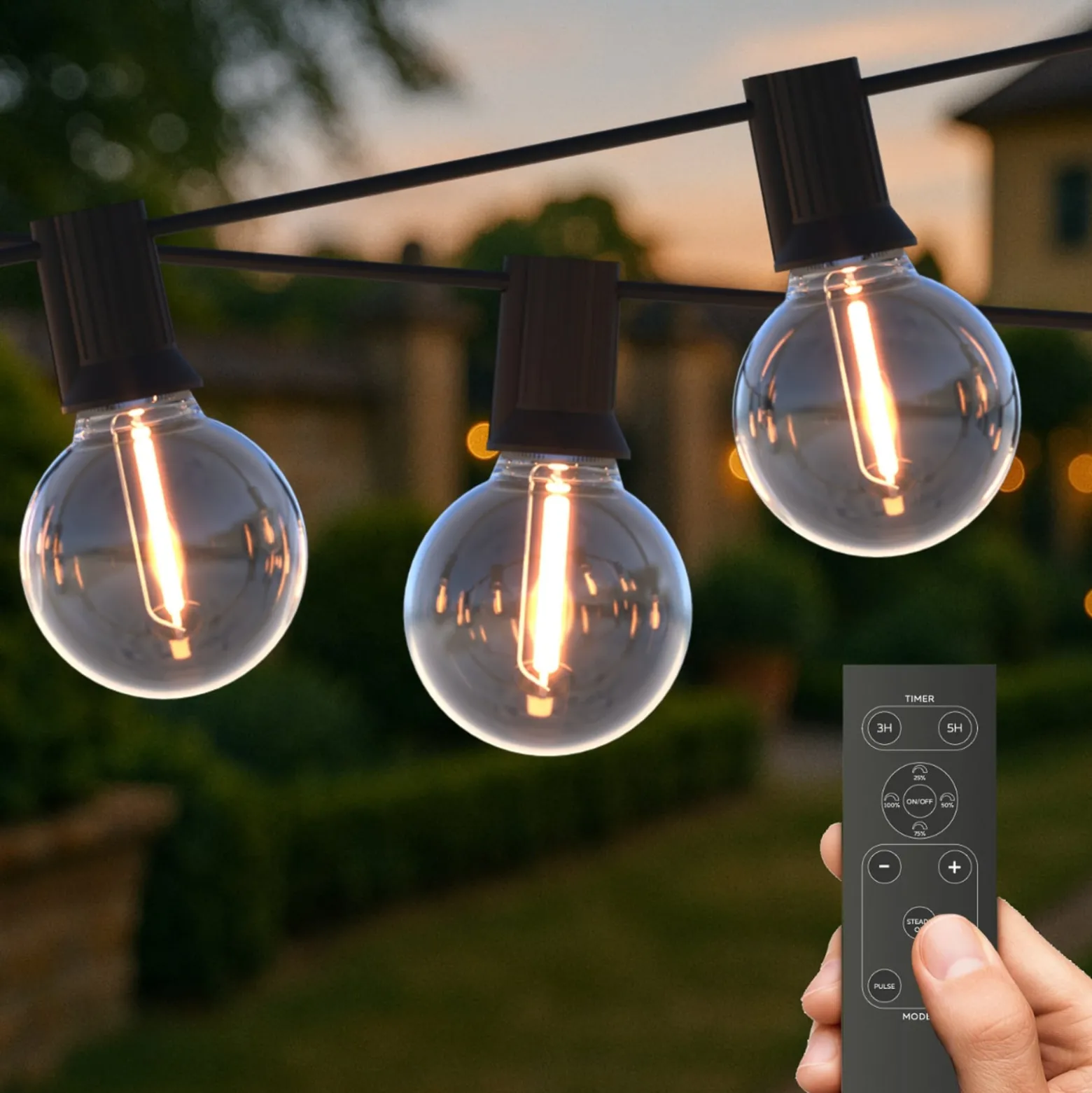 Calex Solar LED-valoketju Vista, pituus 20 metriä, IP44