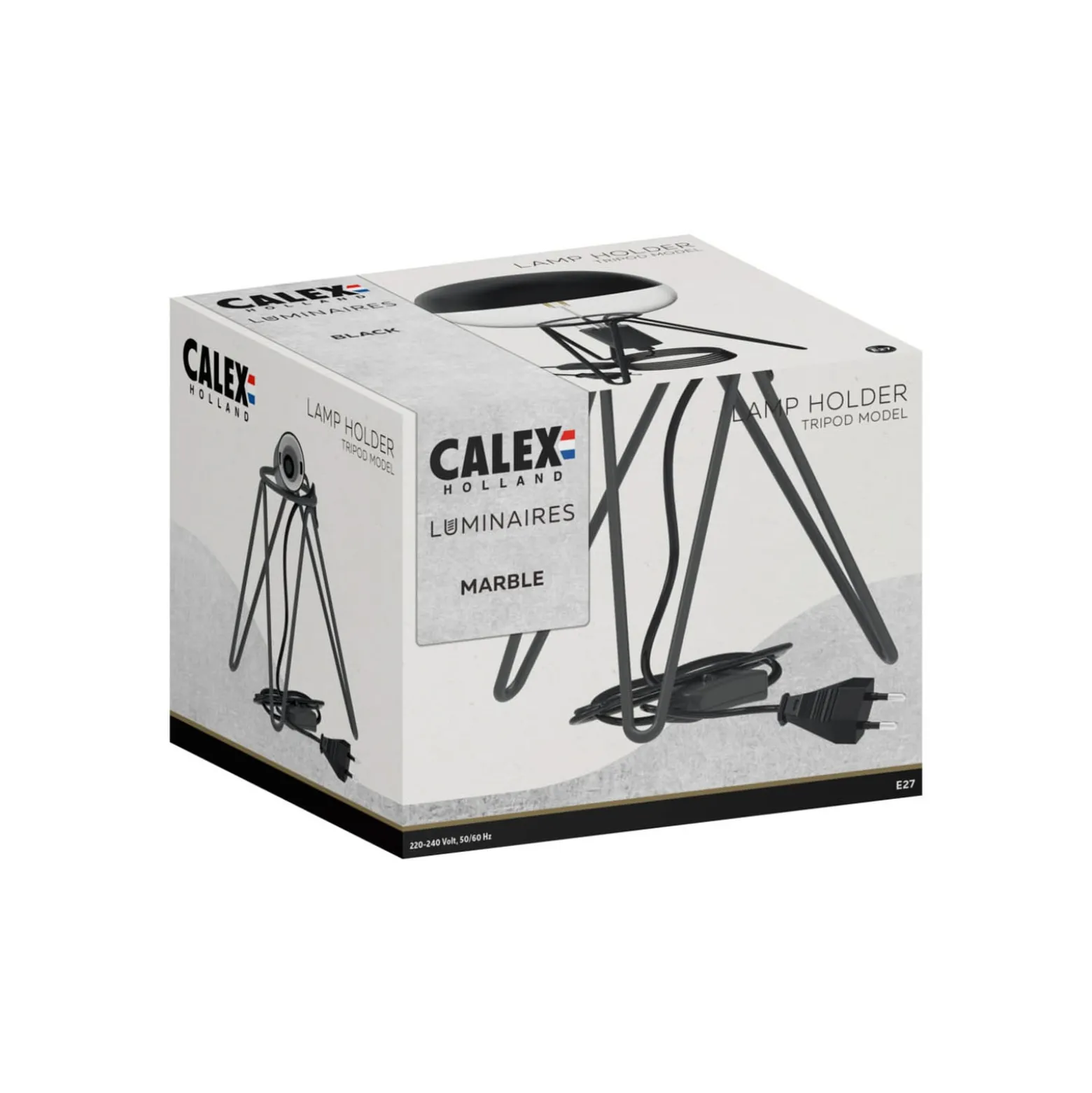 Calex Tripod -pöytävalaisin, musta