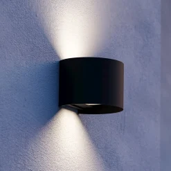 Calpino 3 -LED-ulkoseinälamppu, musta, leveys 14 cm, 2-lamppuinen