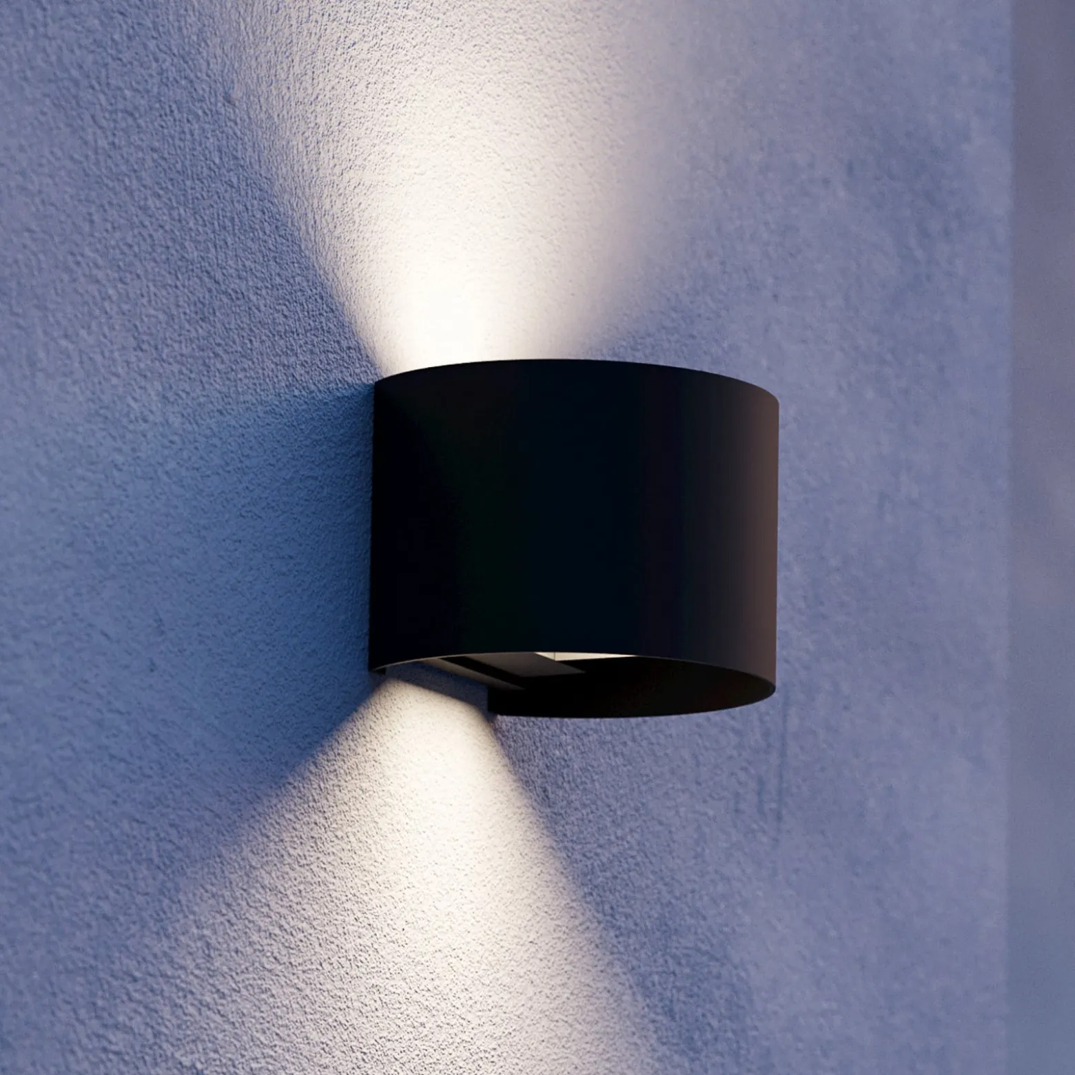 Calpino 3 -LED-ulkoseinälamppu, musta, leveys 14 cm, 2-lamppuinen