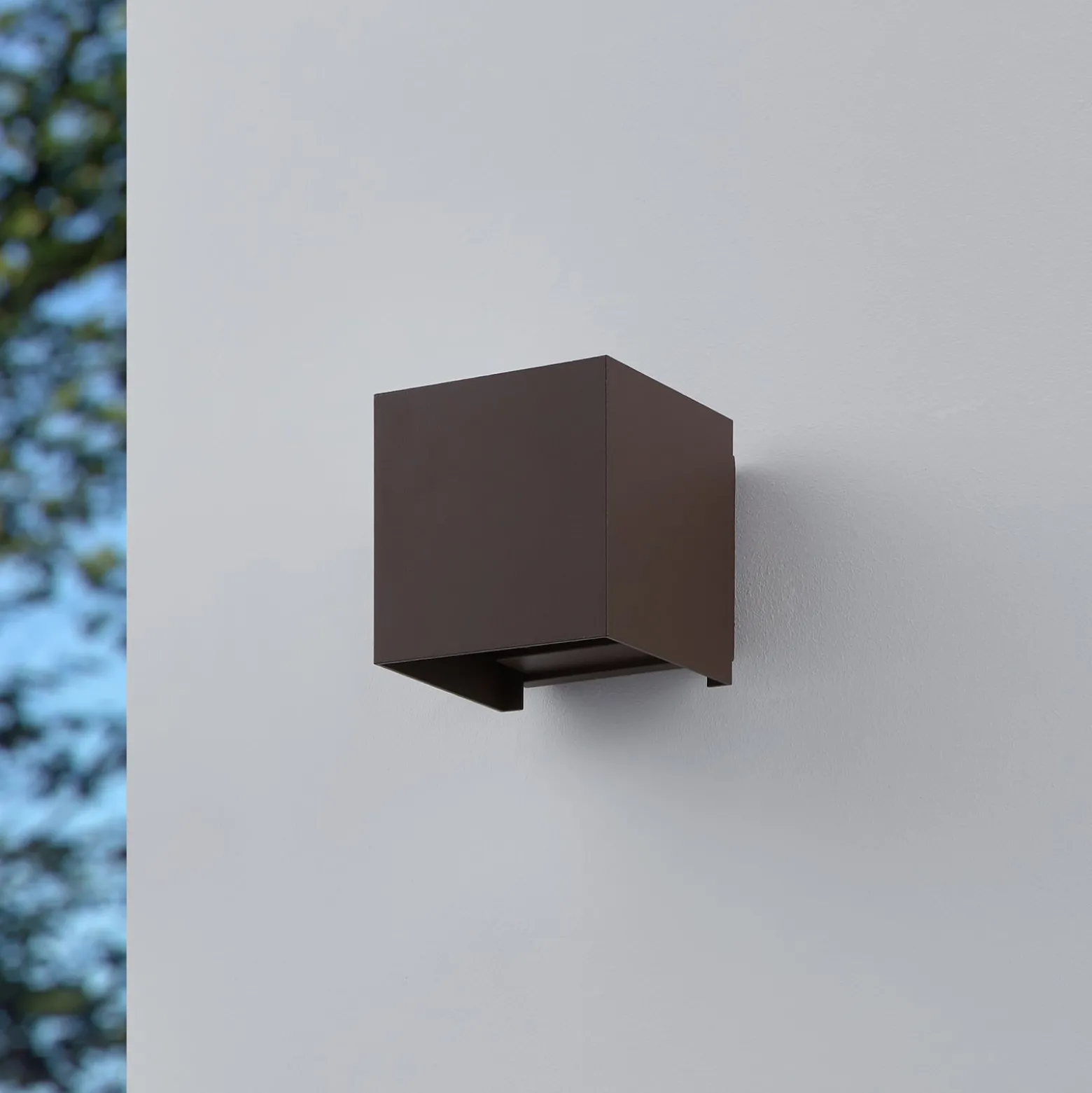 Calpino 3 -LED-ulkoseinälamppu, ruosteenvärinen, leveys 10 cm, 2-lamppuinen