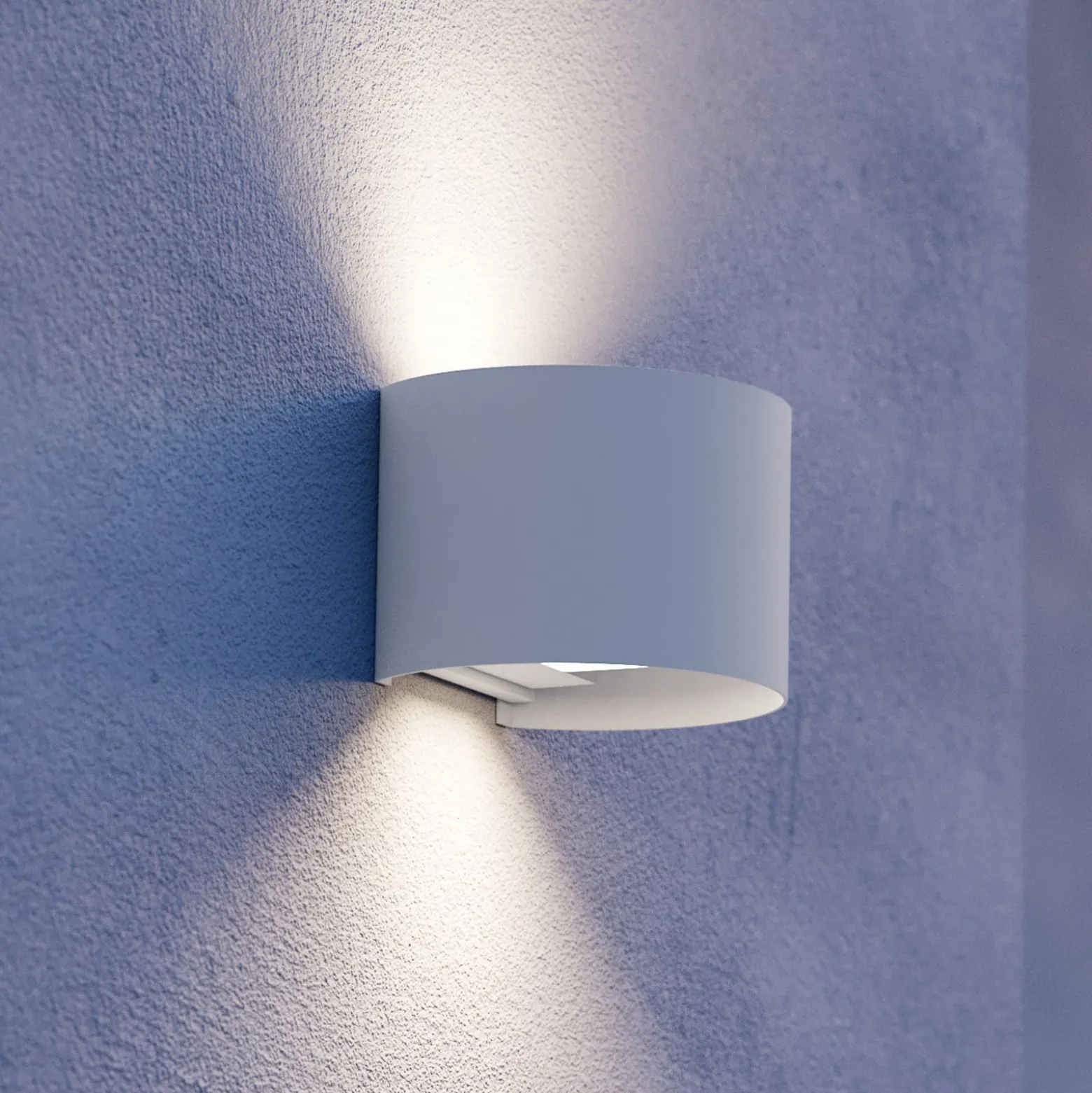 Calpino 3 -LED-ulkoseinälamppu, valkoinen, leveys 14 cm, 2-lamppuinen